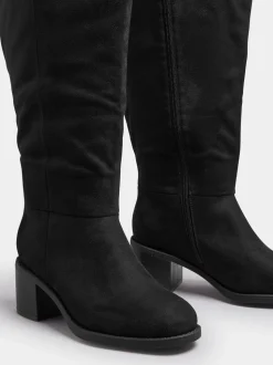 Yours Curve Block Heel Knee High Boots