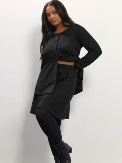 Yours Curve Bouclé mini Rok