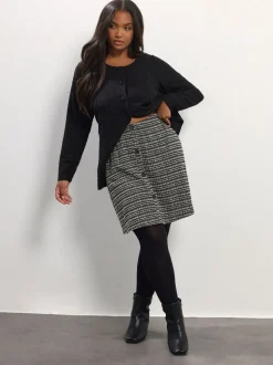 Yours Curve Boucle A Line Button Skirt