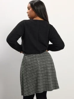 Yours Curve Boucle A Line Button Skirt