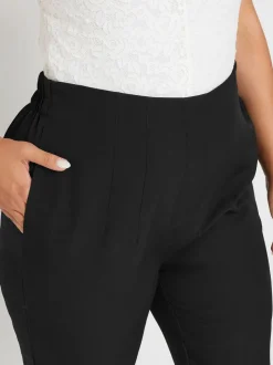 Yours Curve broek met taillerende taille en toelopende pijpen