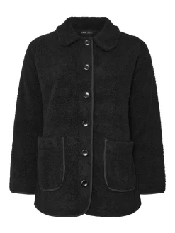 Yours Curve Button Front Teddy Fleece