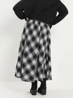 Yours Curve Check Maxi Skirt