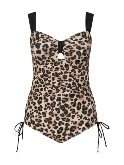 Yours Curve Contrast Band Luipaard Print Zwempak