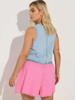 Yours Curve Double Gauze Flippy 100% Cotton Shorts