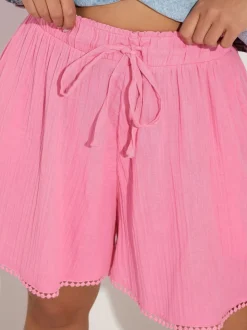 Yours Curve Double Gauze Flippy 100% Cotton Shorts