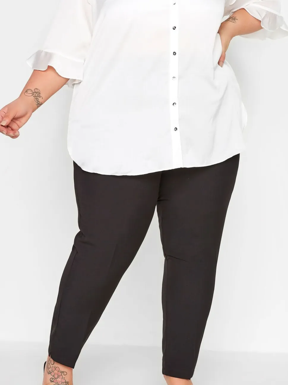Yours Curve elastische stretchbroek met toelopende pijpen