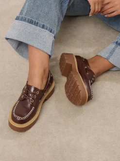Yours Curve Extra Wide Fit Chunky Lace Up Boat Shoes