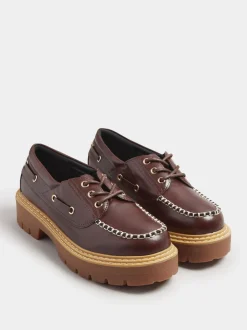 Yours Curve Extra Wide Fit Chunky Lace Up Boat Shoes