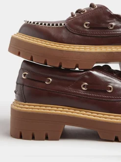 Yours Curve Extra Wide Fit Chunky Lace Up Boat Shoes
