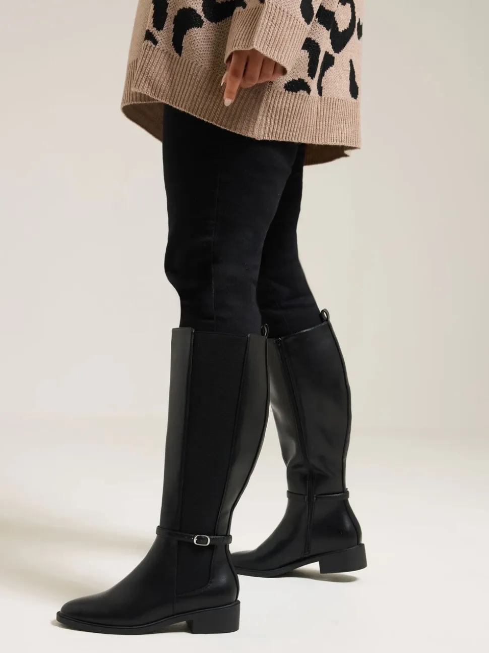 Yours Curve Extra-Wide Fit Elastic Riding Boots