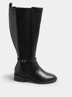 Yours Curve Extra-Wide Fit Elastic Riding Boots