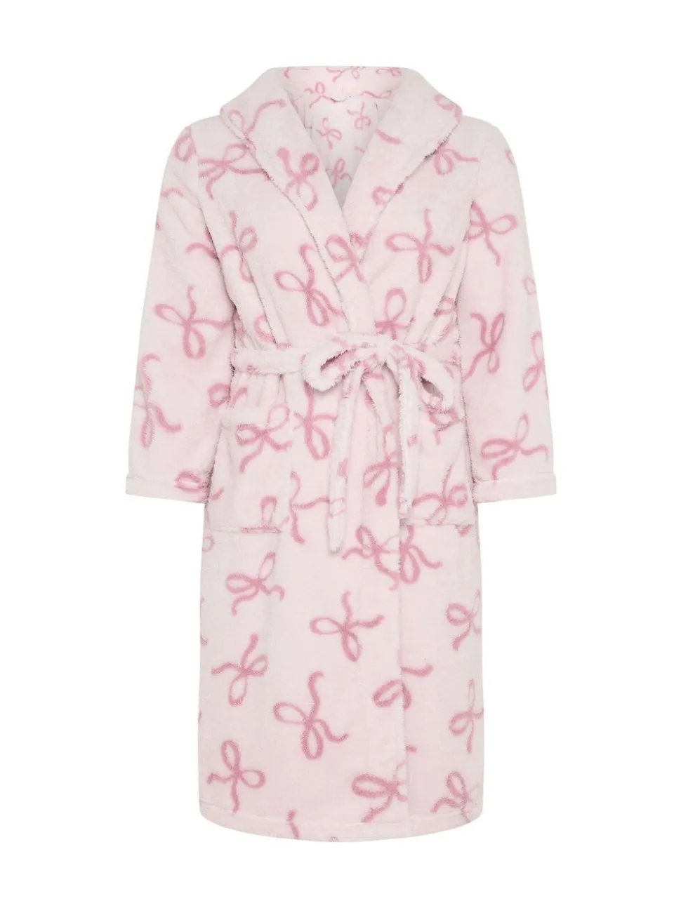 Yours Curve Fluffy Strikken Sjaalkraag Badjas
