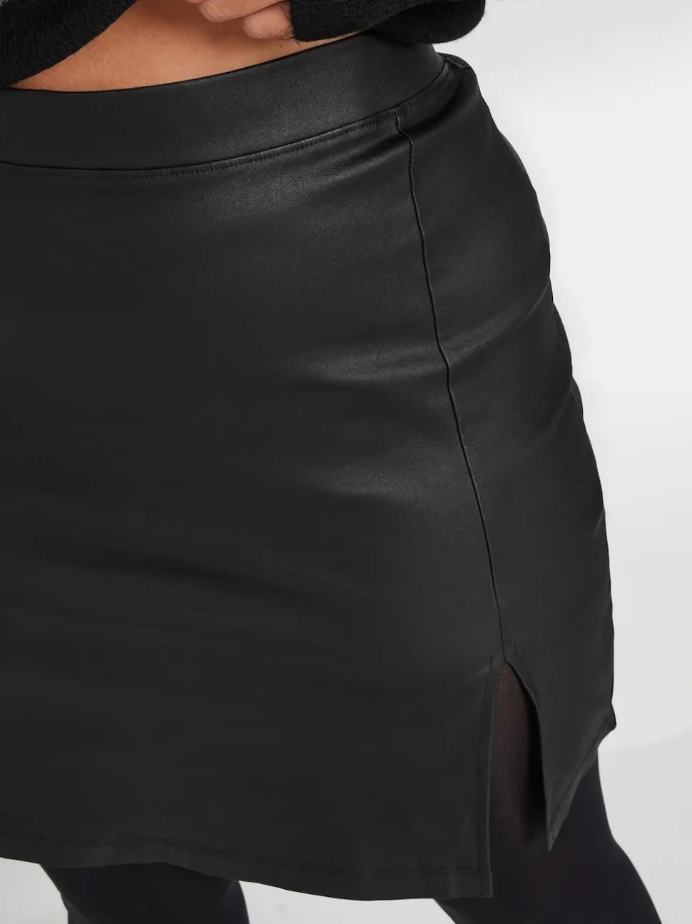 Yours Curve gecoate minirok met split