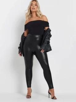 Yours Curve legging met coating en stretch