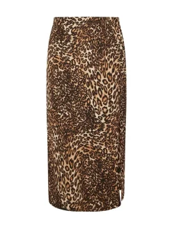 Yours Curve luipaardprint gestructureerde rok