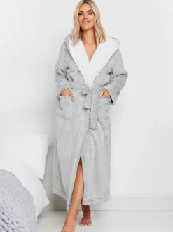 Yours Curve Maxi badjas Met capuchon