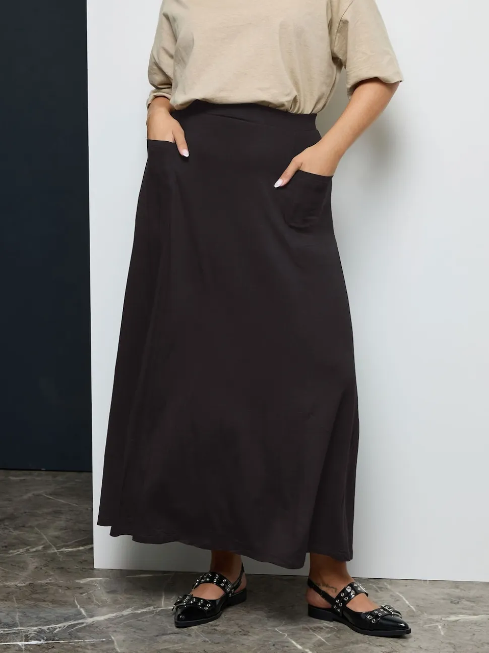 Yours Curve Maxi Jersey Stretch Skirt