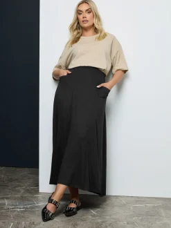 Yours Curve Maxi Jersey Stretch Skirt