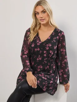 Yours Curve Mesh A Line Balloon Blouse