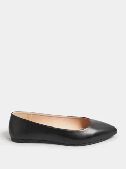 Yours Curve platte schoenen van imitatieleer met puntige neus en extra wijde pasvorm