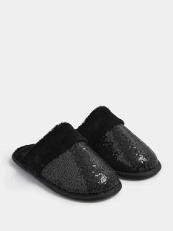 Yours Curve Sequin Slippers