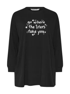 Yours Curve Stars Take You Long Sleeve Pyjamas and Tops Set