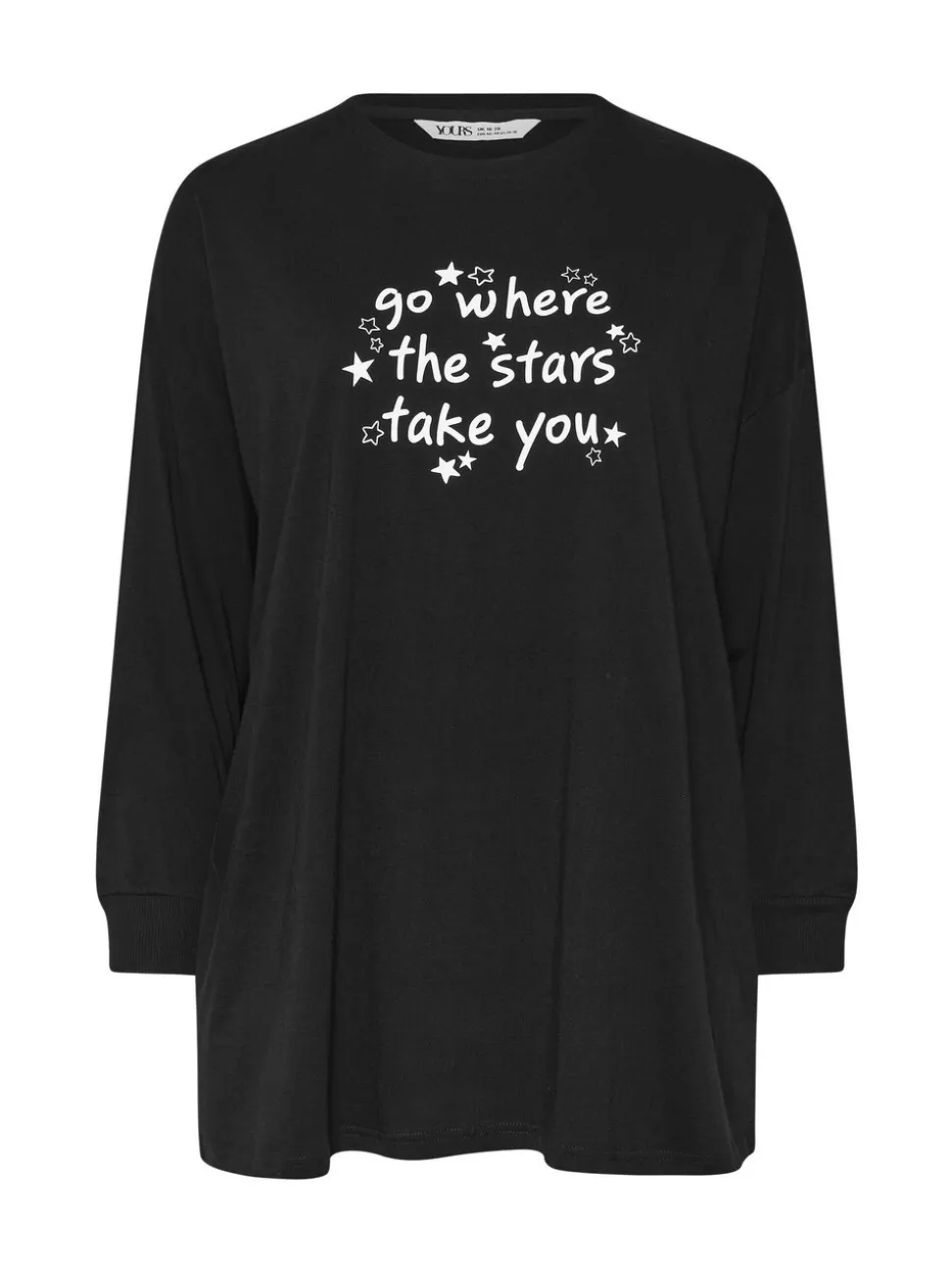 Yours Curve Stars Take You Long Sleeve Pyjamas and Tops Set