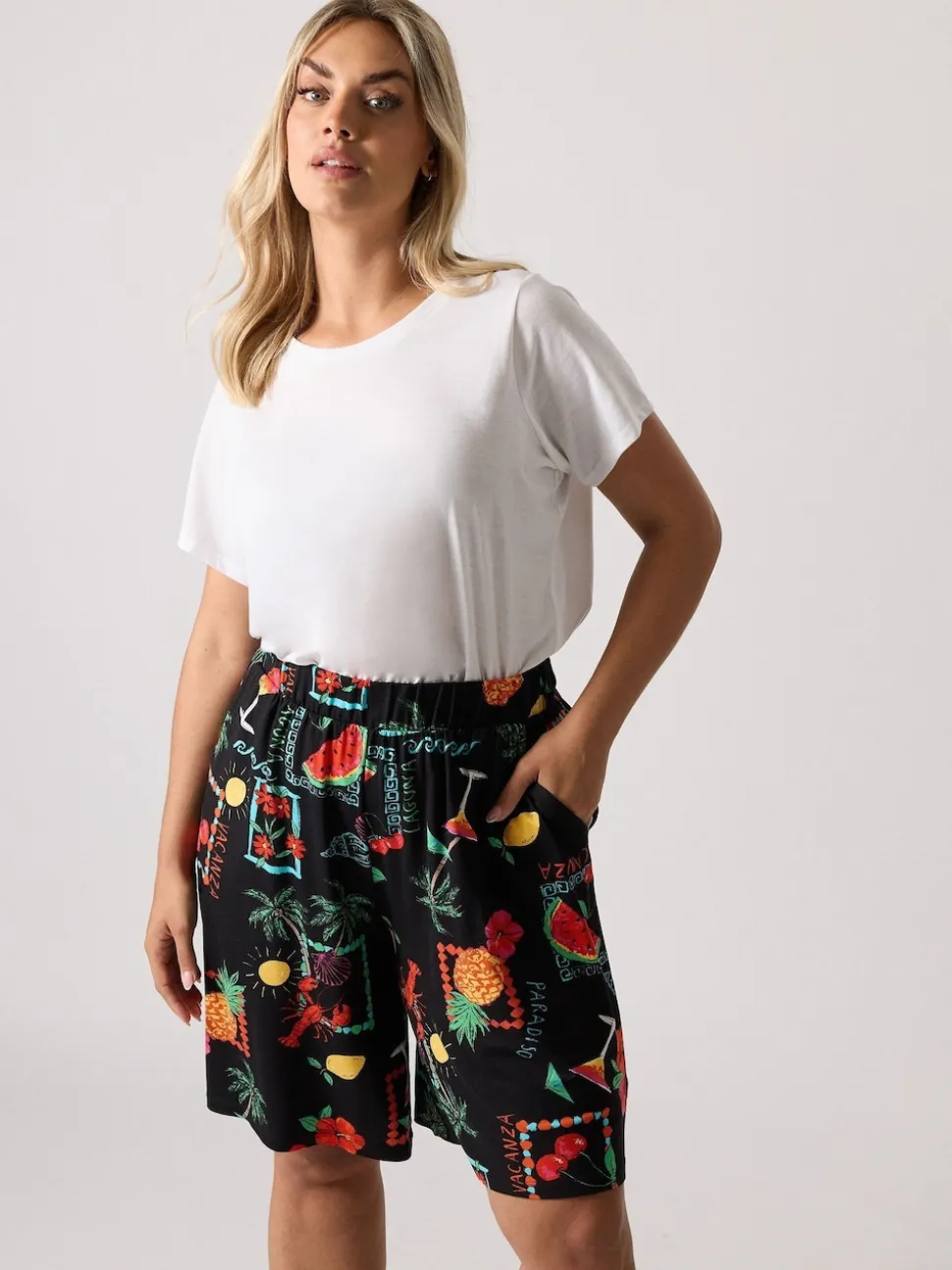 Yours Curve Viscose Summer Shorts