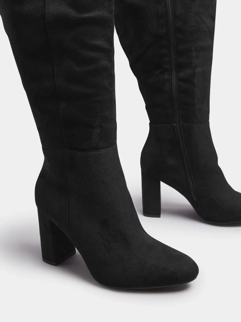 Yours Curve Wide Fit Heeled Micro Knee High Boots