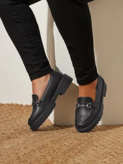 Yours Curve Wide Fit Metal Detail Loafers