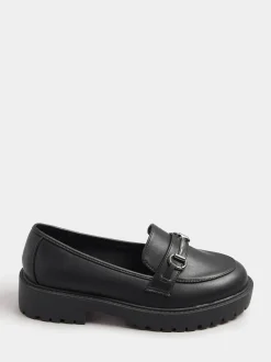 Yours Curve Wide Fit Metal Detail Loafers