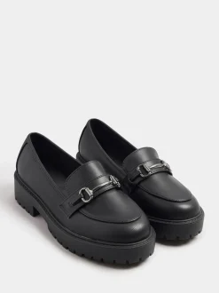 Yours Curve Wide Fit Metal Detail Loafers