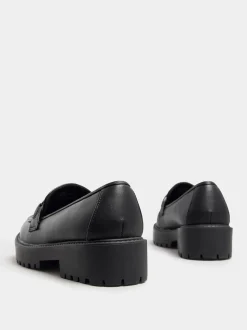 Yours Curve Wide Fit Metal Detail Loafers