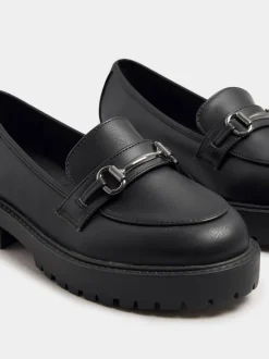Yours Curve Wide Fit Metal Detail Loafers