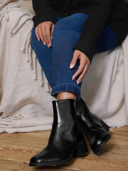 Yours Curve Wide Fit Square Ankle Boots