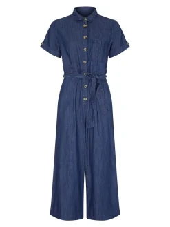 Yumi 100% Cotton Denim Button Jumpsuit