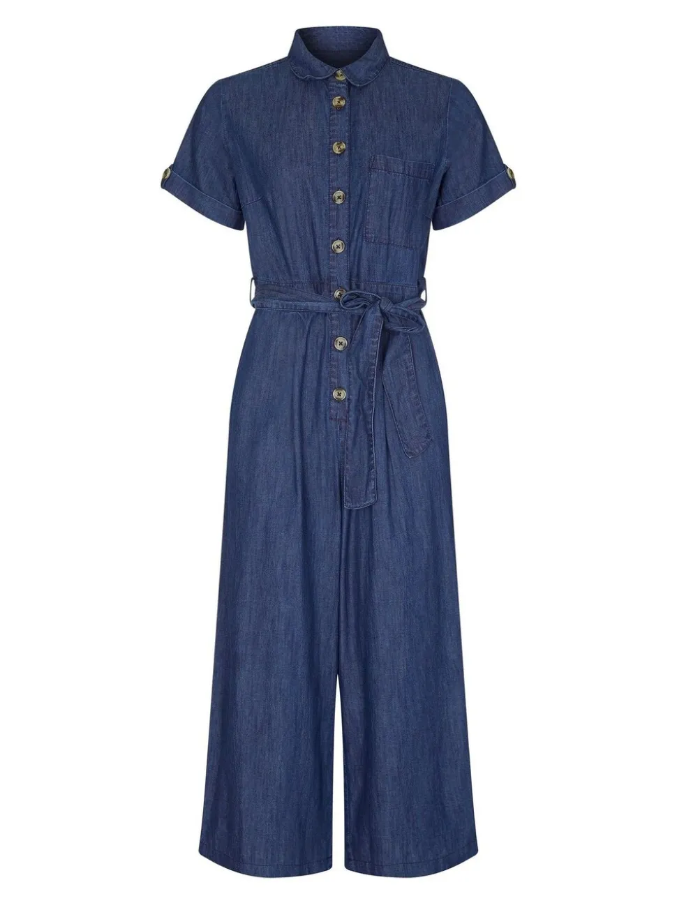 Yumi 100% Cotton Denim Button Jumpsuit