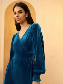 Yumi - Fluwelen jumpsuit met lange mouwen