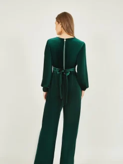 Yumi - Fluwelen jumpsuit met lange mouwen