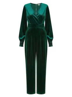Yumi - Fluwelen jumpsuit met lange mouwen