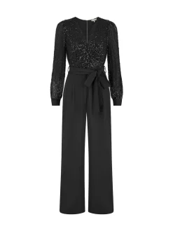 Yumi - Jumpsuit met lovertjes en lange mouwen