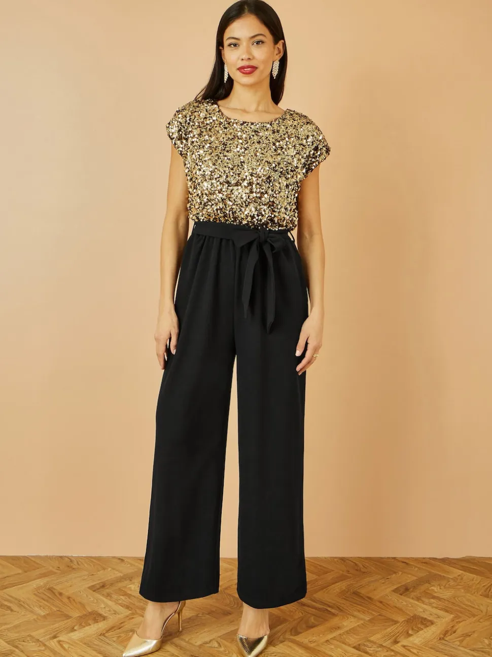 Yumi Sequin Top Stretch Jumpsuit