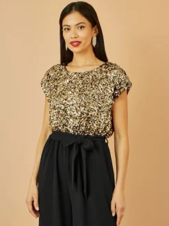 Yumi Sequin Top Stretch Jumpsuit
