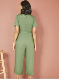 Yumi Twill Viscose Utility Jumpsuit