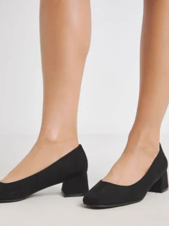 Zacht zwart - Heavenly Soles By JD Williams Low Block Heels Court Shoes