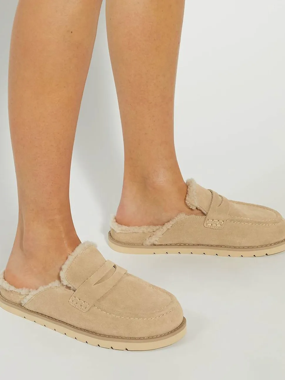 Zand - Dune London Goldy Lined Backless Loafers