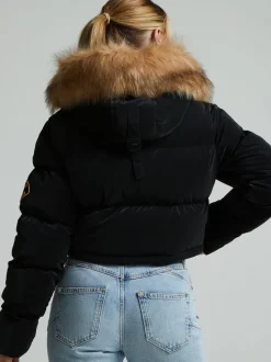 Zavetti Canada Womens Bellucci 2.0 Crop Puffer Black Jacket