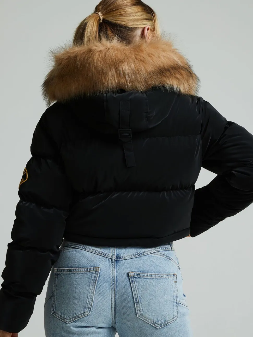 Zavetti Canada Womens Bellucci 2.0 Crop Puffer Black Jacket