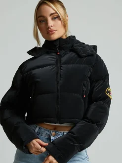 Zavetti Canada Womens Bellucci 2.0 Crop Puffer Black Jacket